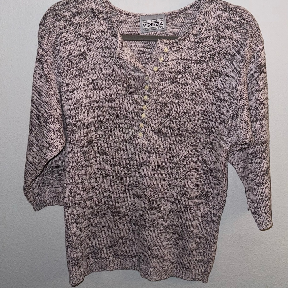 Venezia Women's Marled Sweater - Black and Gray